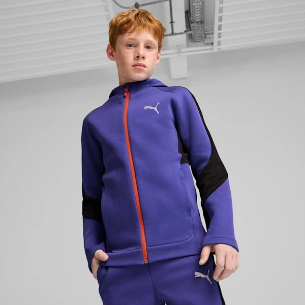 PUMA EVOSTRIPE Kapuzenjacke für große Kids: Coolness trifft Komfort. Dein Style, Dein Spiel!